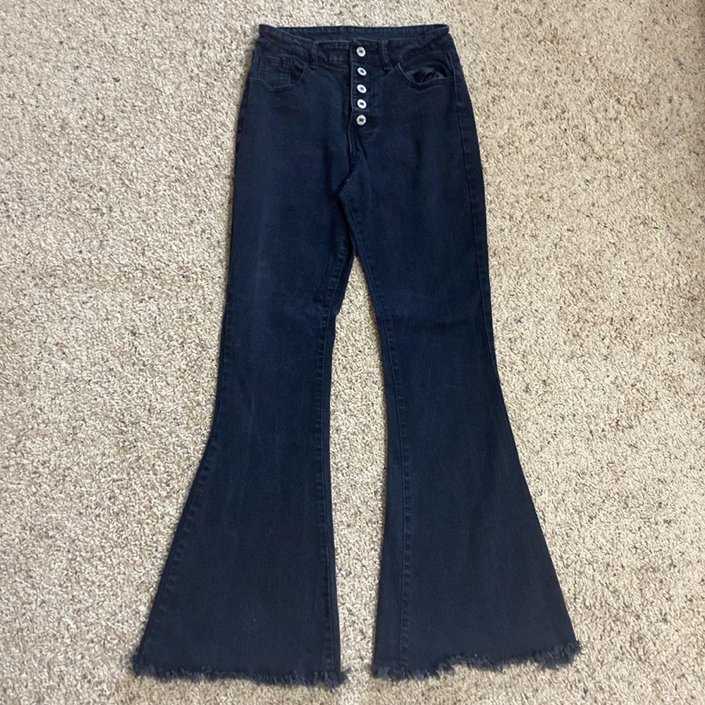 Black flare jeans